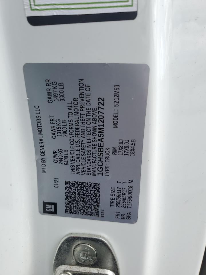 2021 Chevrolet Colorado VIN: 1GCHSBEA5M1207722 Lot: 85200085