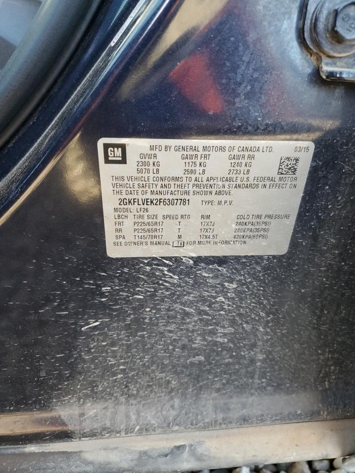 2015 GMC Terrain Sle VIN: 2GKFLVEK2F6307781 Lot: 86803475