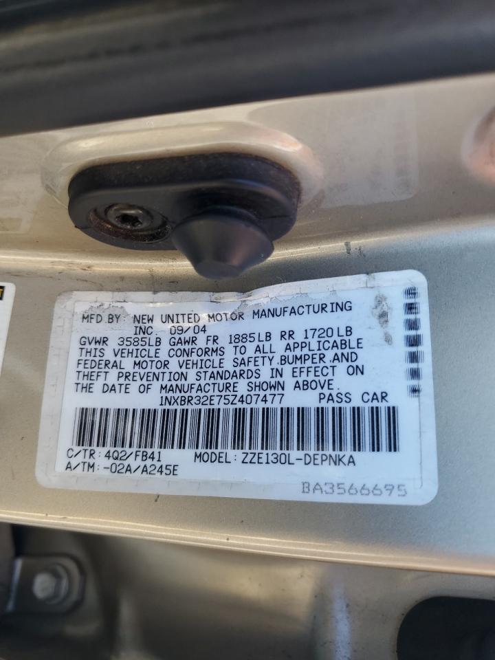 2005 Toyota Corolla Ce VIN: 1NXBR32E75Z407477 Lot: 82277995