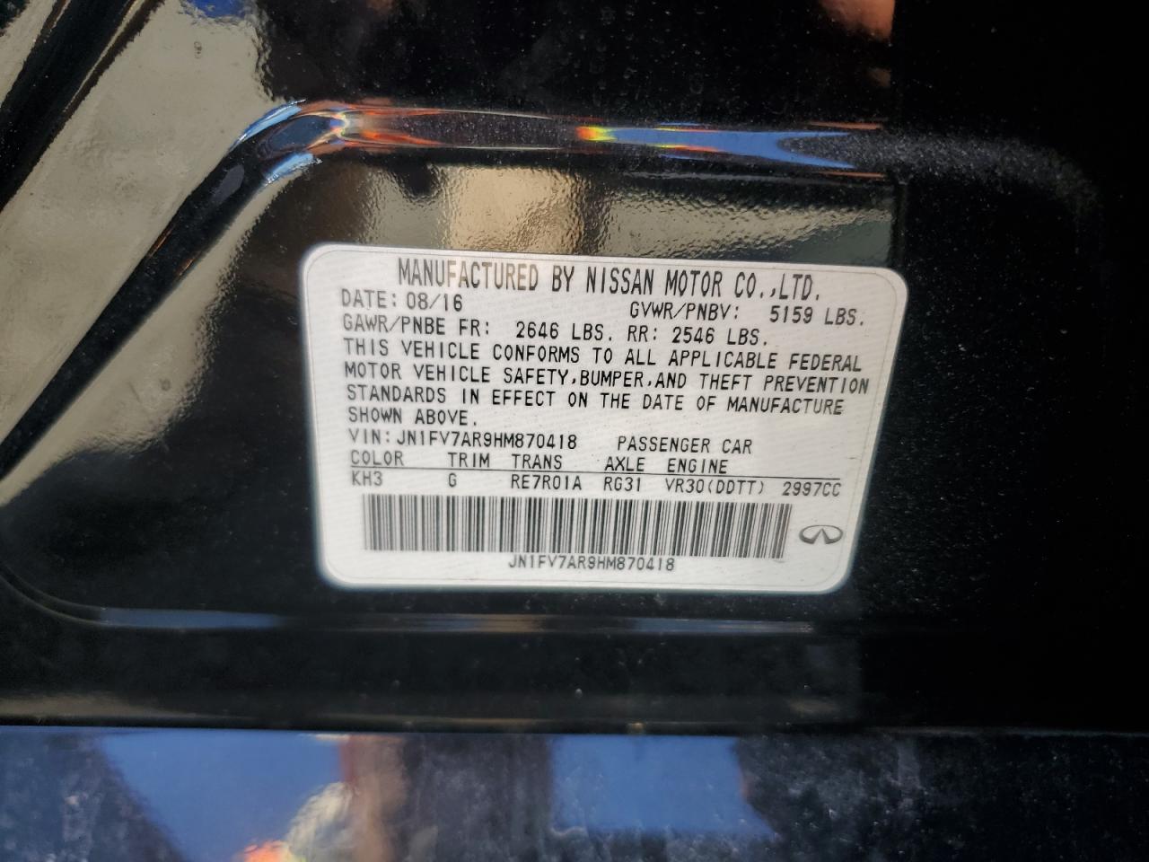 2017 Infiniti Q50 Red Sport 400 VIN: JN1FV7AR9HM870418 Lot: 84267435