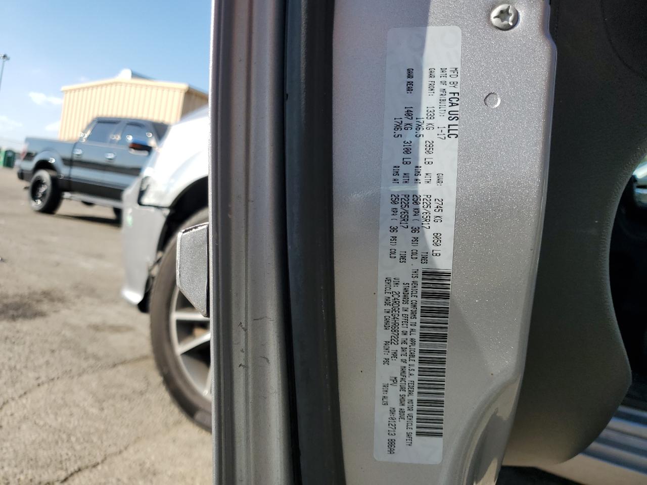 2017 Dodge Grand Caravan Gt VIN: 2C4RDGEG4HR687222 Lot: 82227035