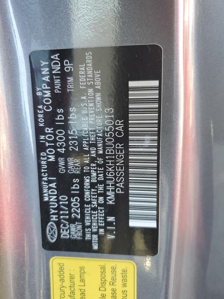 2011 Hyundai Genesis Coupe 3.8L VIN: KMHHU6KH1BU055013 Lot: 82268875