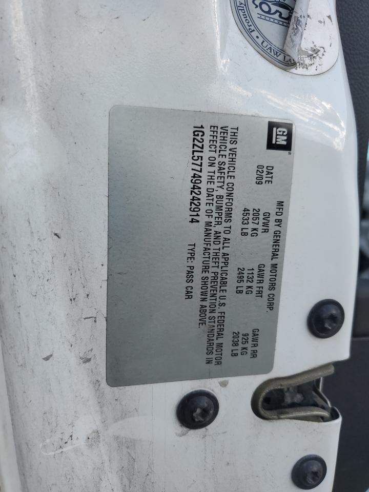 2009 Pontiac G6 Gxp VIN: 1G2ZL577494242914 Lot: 82187425