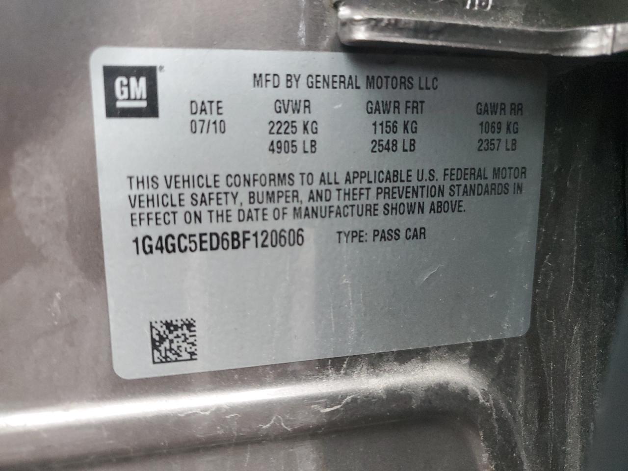 2011 Buick Lacrosse Cxl VIN: 1G4GC5ED6BF120606 Lot: 82256745