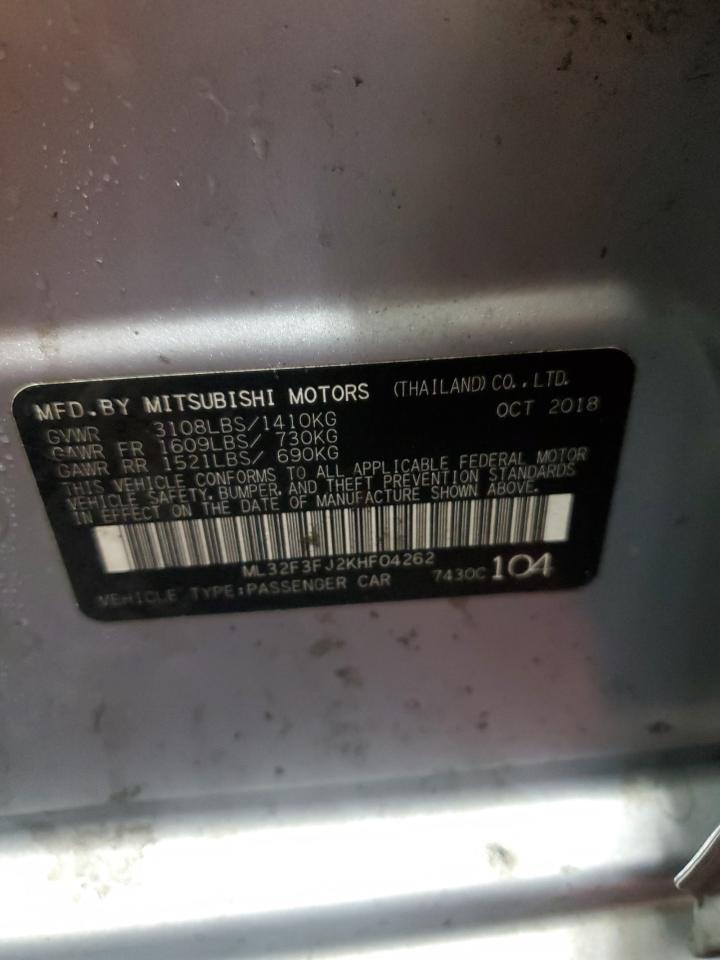 2019 Mitsubishi Mirage G4 Es VIN: ML32F3FJ2KHF04262 Lot: 86166885