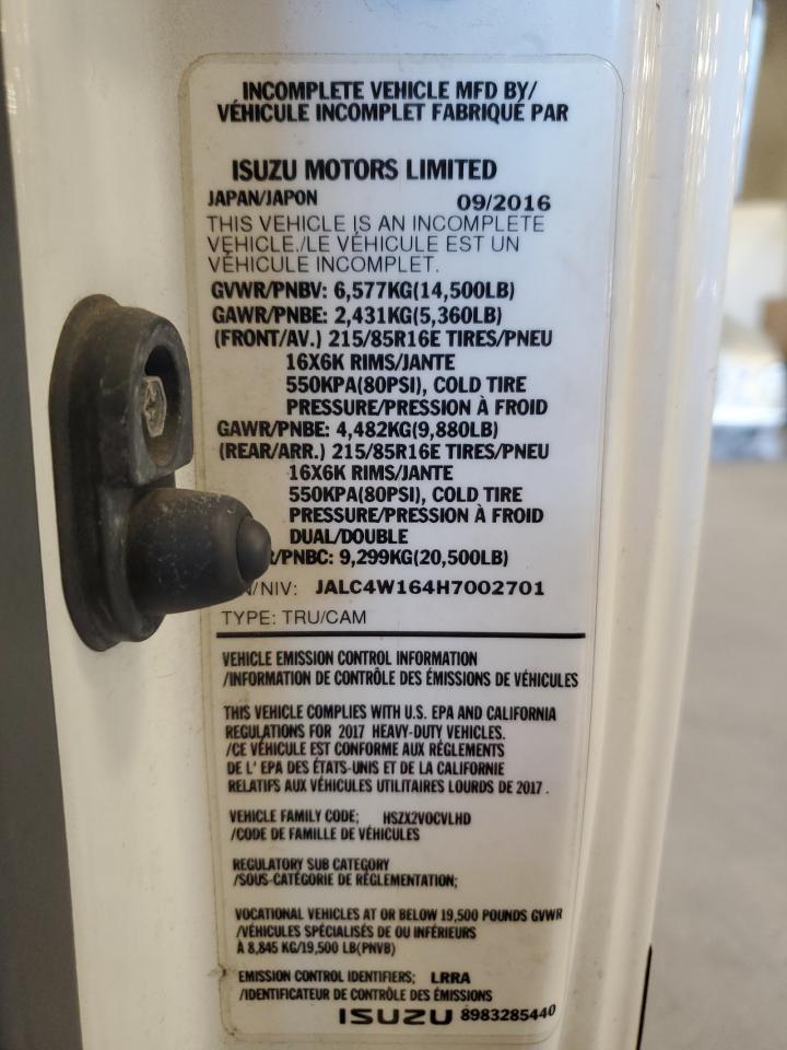 2017 Isuzu Npr Hd VIN: JALC4W164H7002701 Lot: 86528705