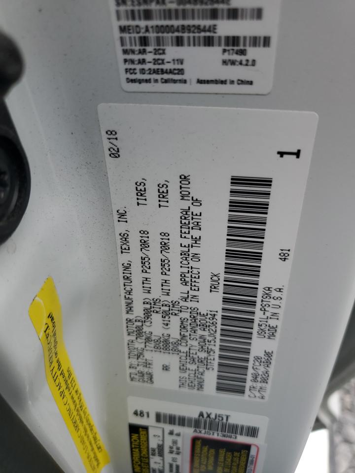 2018 Toyota Tundra Crewmax Sr5 VIN: 5TFEY5F15JX236941 Lot: 82244505