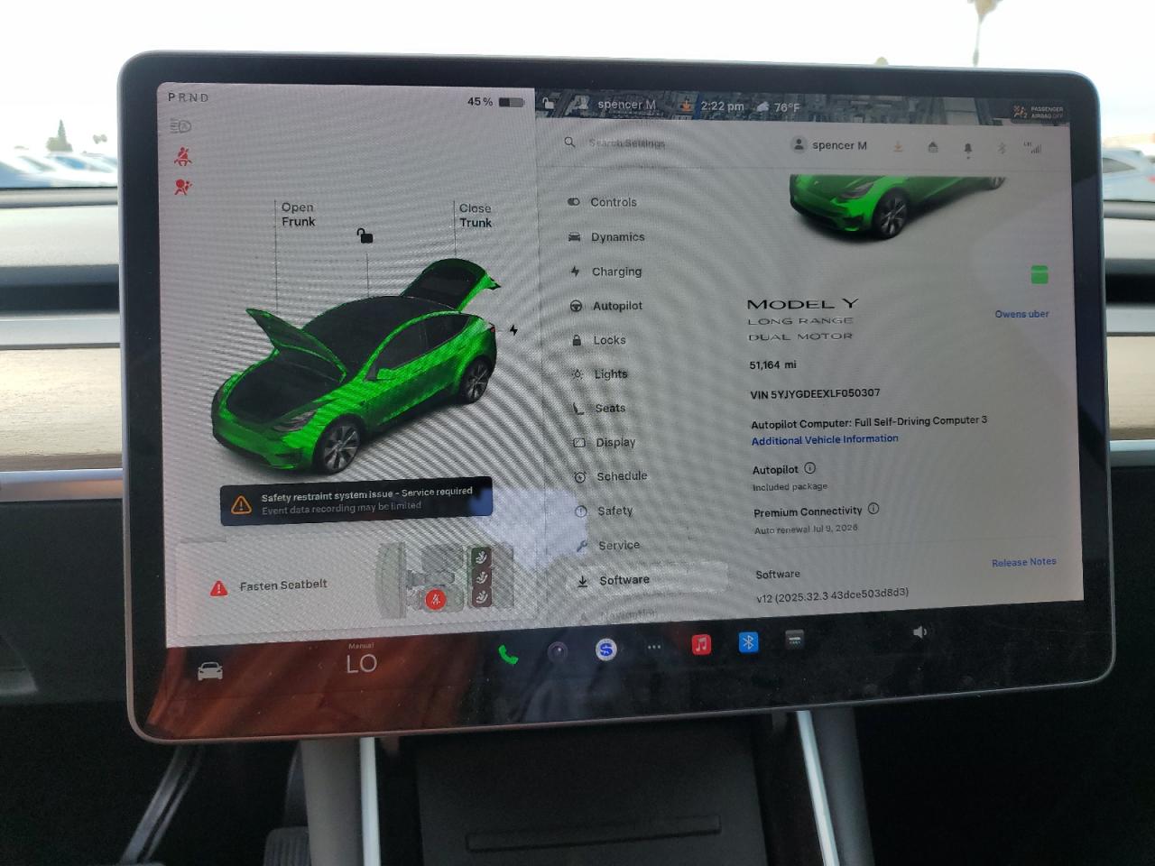 2020 Tesla Model Y VIN: 5YJYGDEEXLF050307 Lot: 86093245