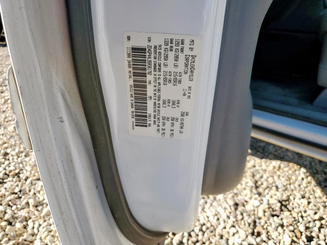 2005 Dodge Grand Caravan Sxt VIN: 2D4GP44L95R361782 Lot: 90512455