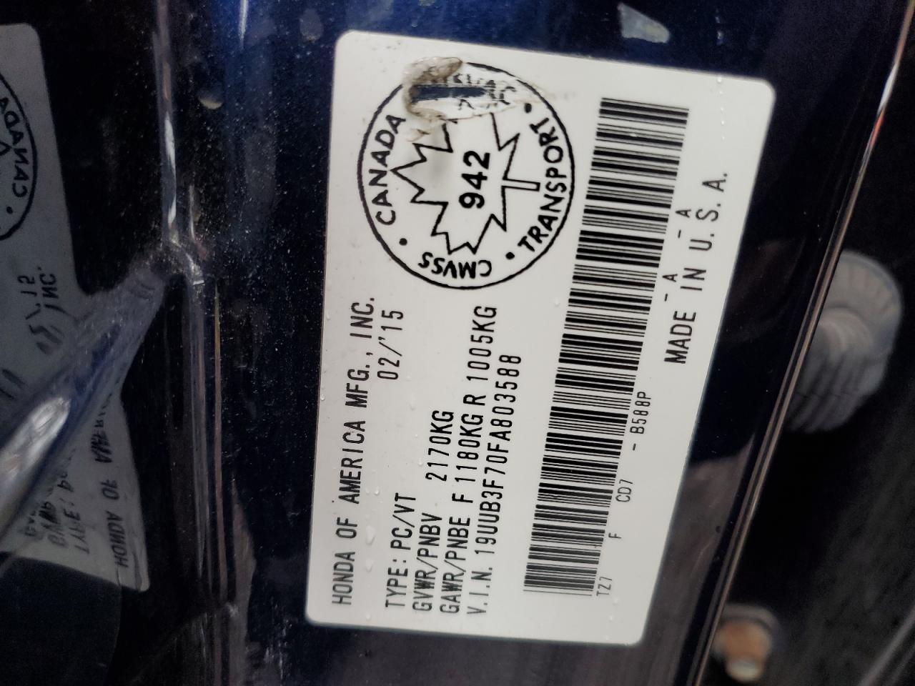 2015 Acura Tlx Advance VIN: 19UUB3F70FA803588 Lot: 81592565