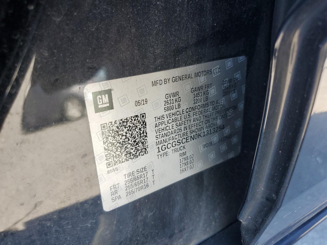 2019 Chevrolet Colorado Lt VIN: 1GCGSCEN0K1313254 Lot: 82164655