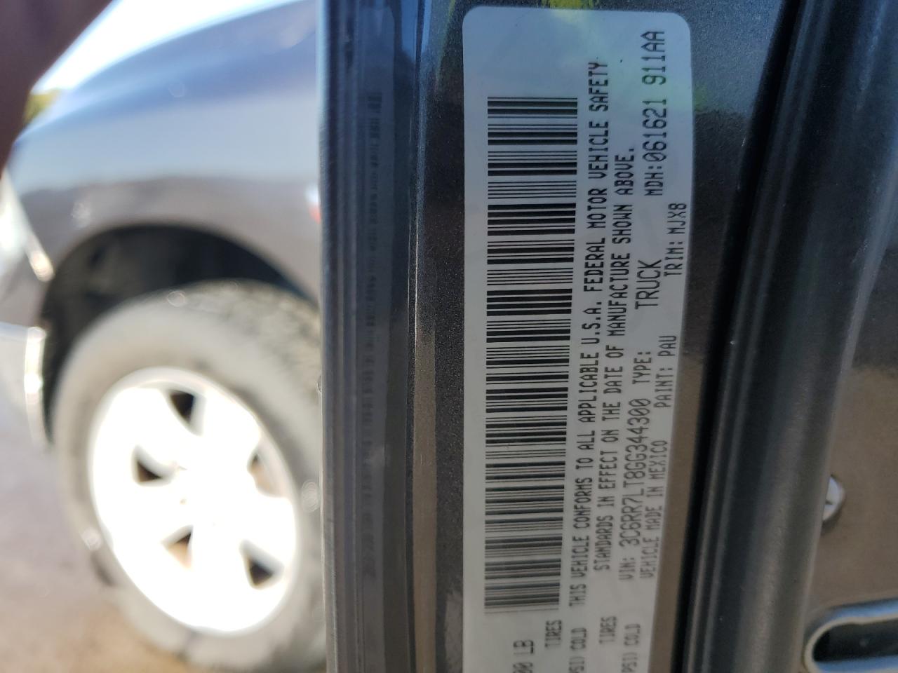 2016 Ram 1500 Slt VIN: 3C6RR7LT8GG344300 Lot: 90443965