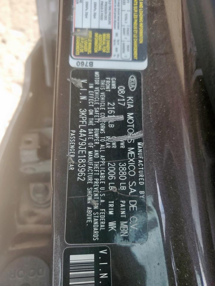 2018 Kia Forte Lx VIN: 3KPFL4A79JE183962 Lot: 82284275