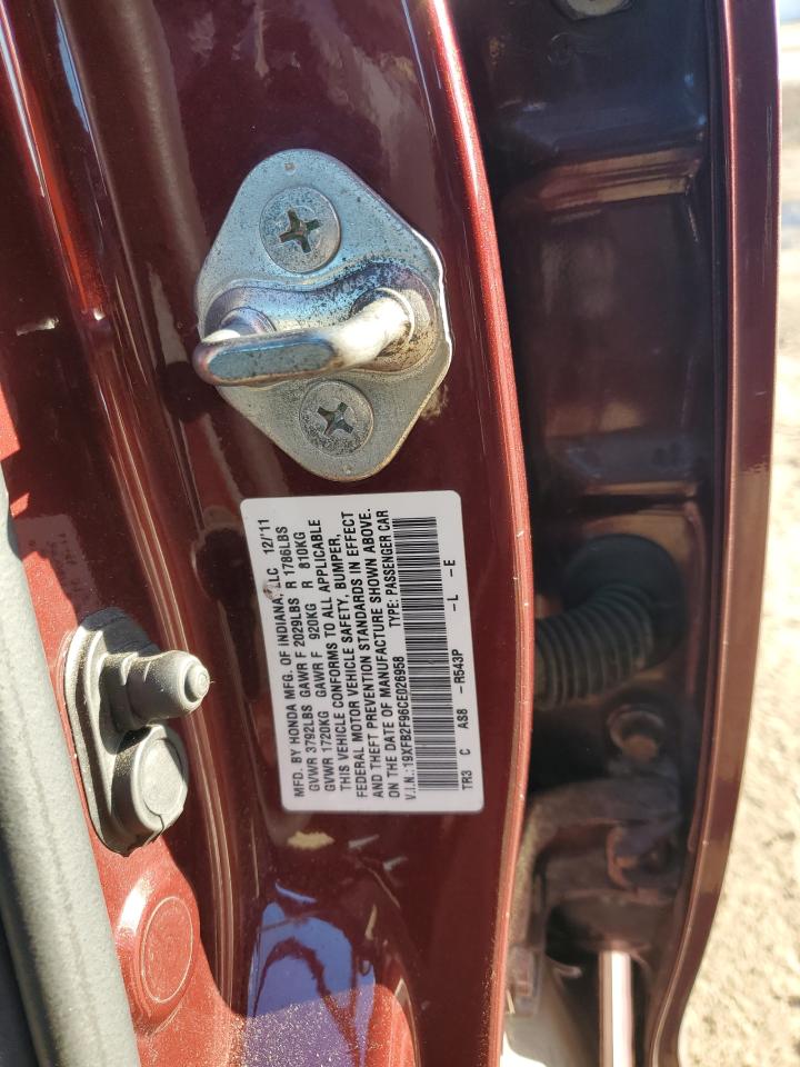 2012 Honda Civic Exl VIN: 19XFB2F96CE026958 Lot: 85858715