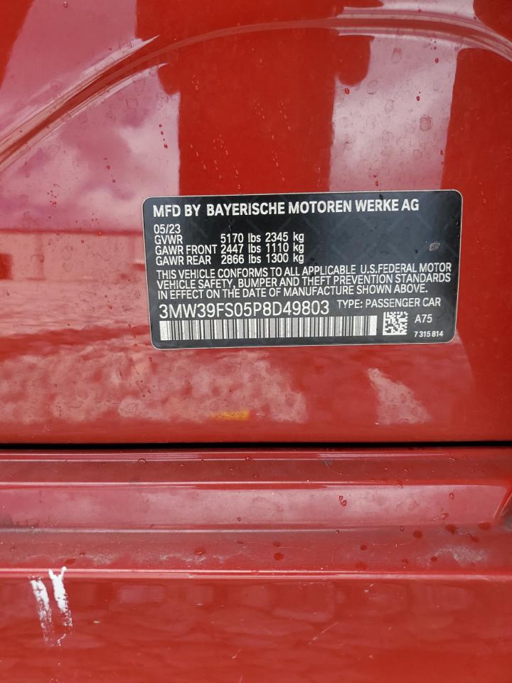 2023 BMW 330Xe VIN: 3MW39FS05P8D49803 Lot: 85084055