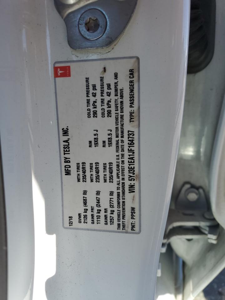 2018 Tesla Model 3 VIN: 5YJ3E1EA1JF164737 Lot: 82320005