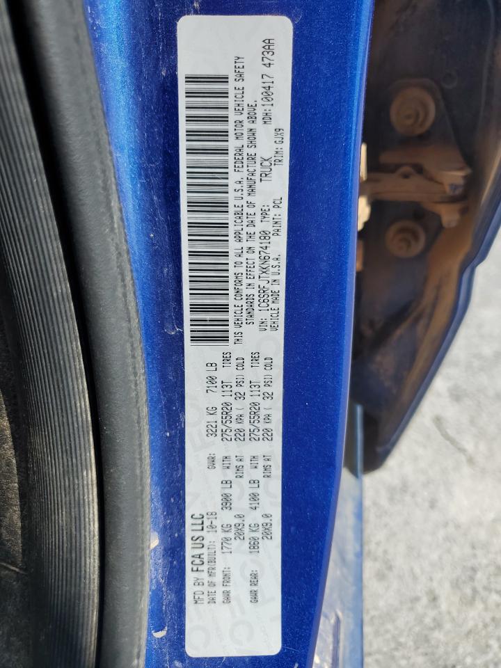 2019 Ram 1500 Laramie VIN: 1C6SRFJTXKN674180 Lot: 86437045