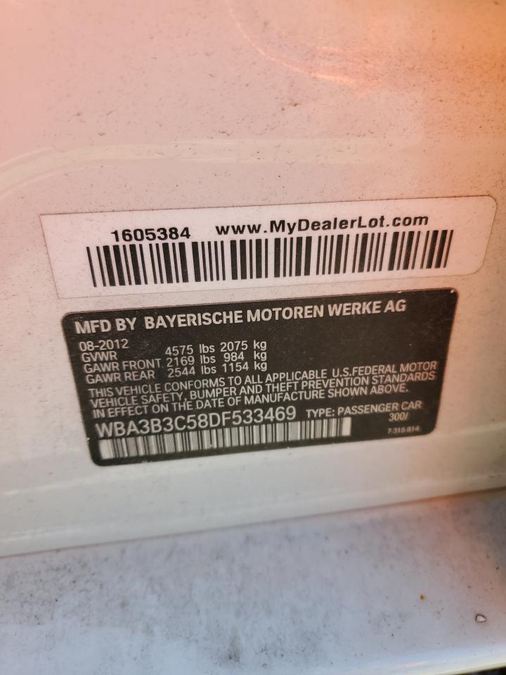 2013 BMW 328 Xi VIN: WBA3B3C58DF533469 Lot: 86294975
