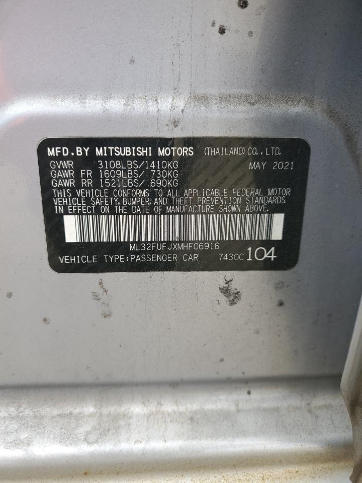 2021 Mitsubishi Mirage G4 Es VIN: ML32FUFJXMHF06916 Lot: 90483385