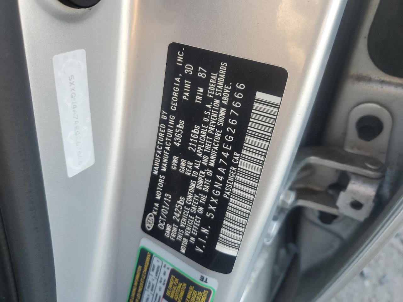2014 Kia Optima Ex VIN: 5XXGN4A74EG267666 Lot: 82277065