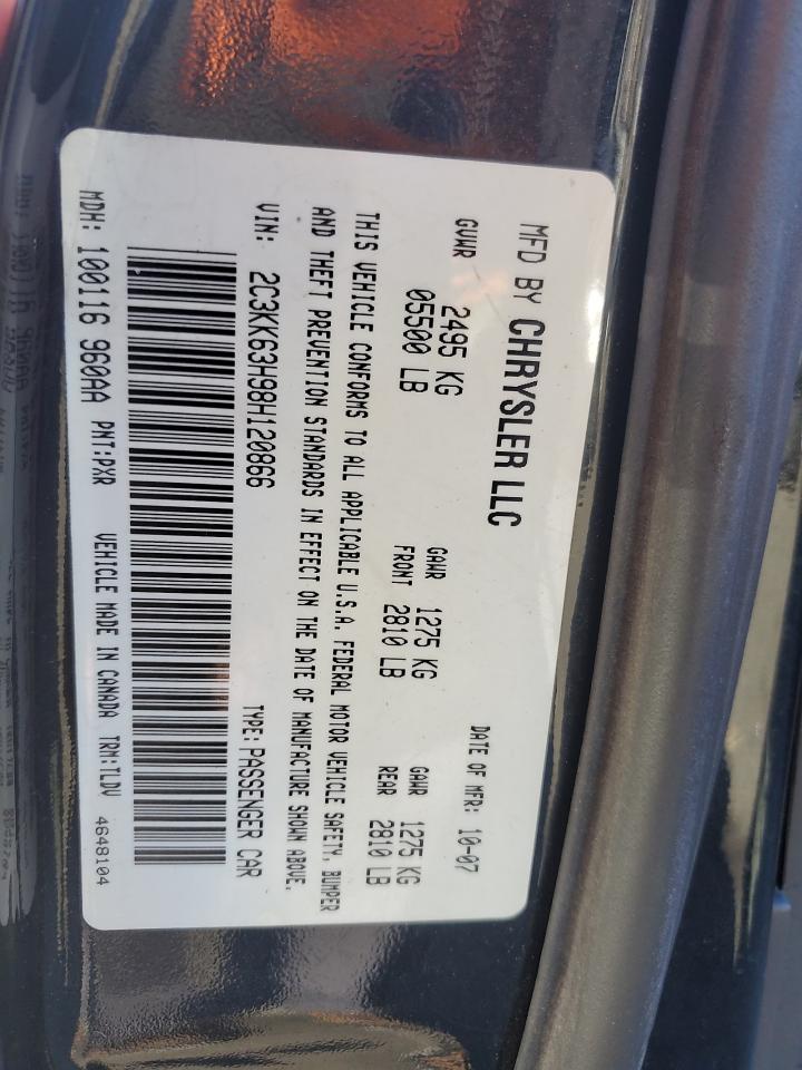 2008 Chrysler 300C VIN: 2C3KK63H98H120866 Lot: 85723045