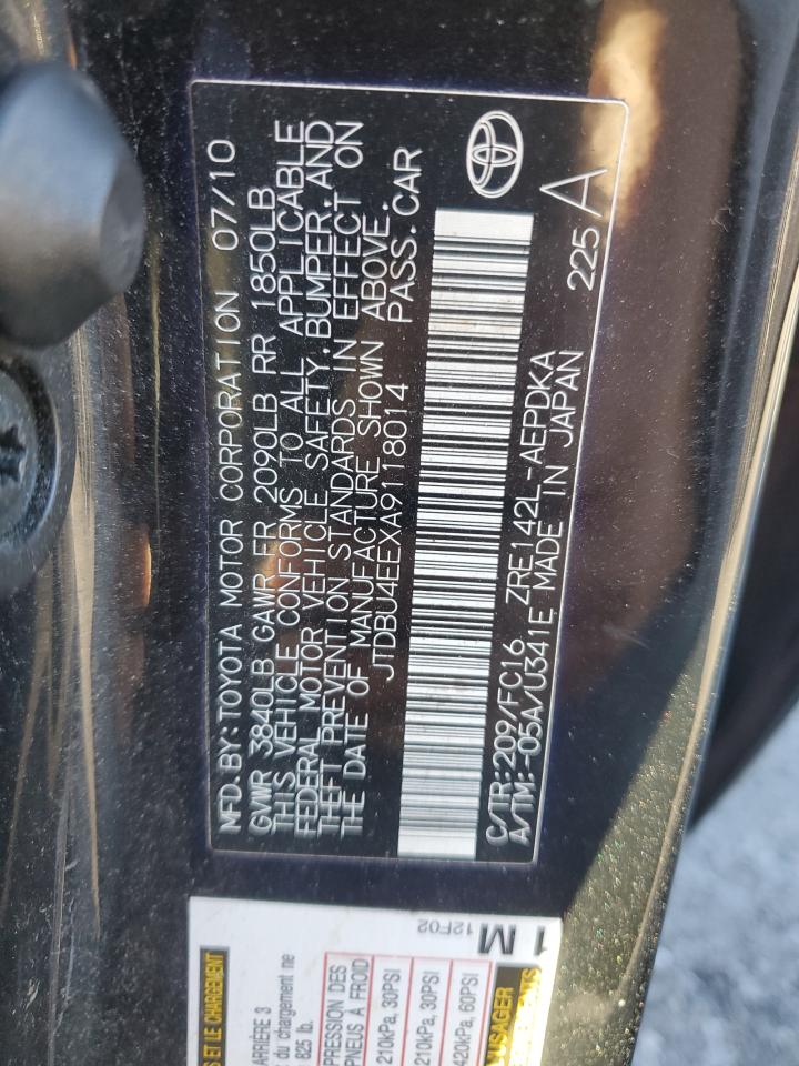 2010 Toyota Corolla Base VIN: JTDBU4EEXA9118014 Lot: 86153105