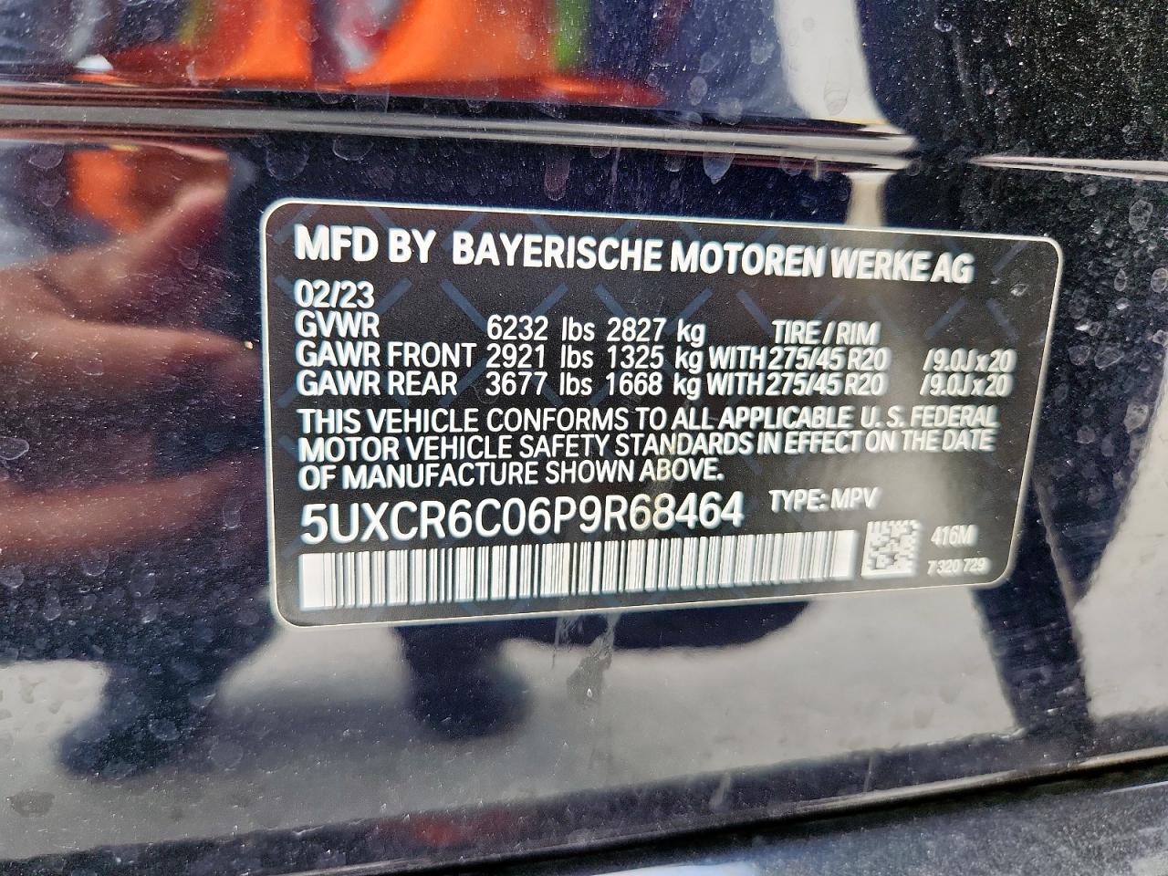 2023 BMW X5 xDrive40I VIN: 5UXCR6C06P9R68464 Lot: 82188985