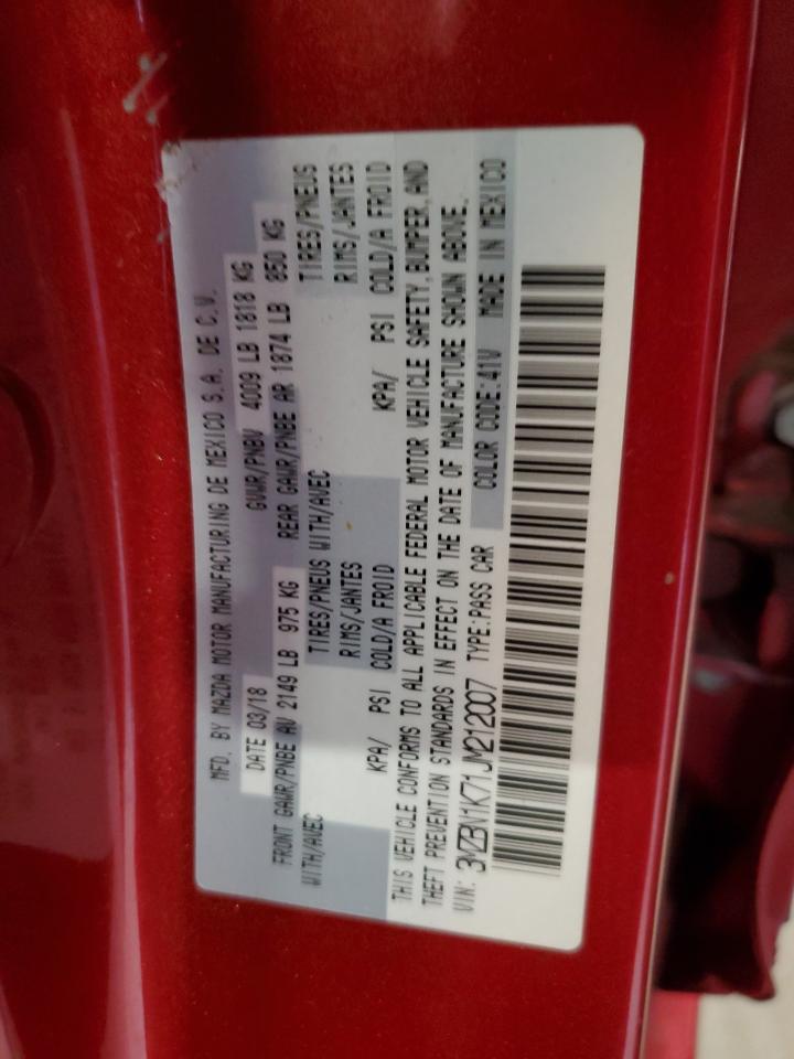 2018 Mazda 3 Sport VIN: 3MZBN1K71JM212007 Lot: 85137245