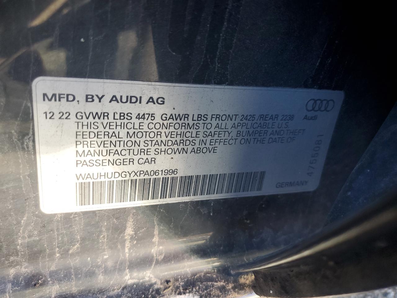2023 Audi A3 Premium Plus VIN: WAUHUDGYXPA061996 Lot: 81965145