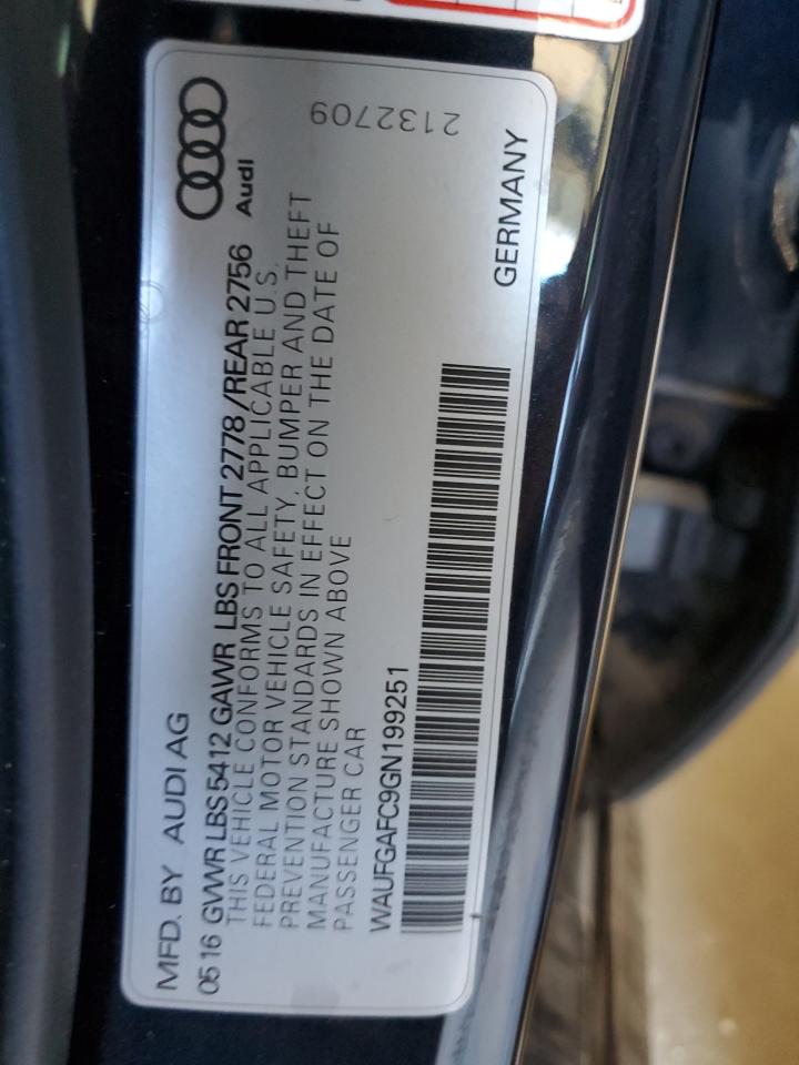 2016 Audi A6 Premium Plus VIN: WAUFGAFC9GN199251 Lot: 84606085