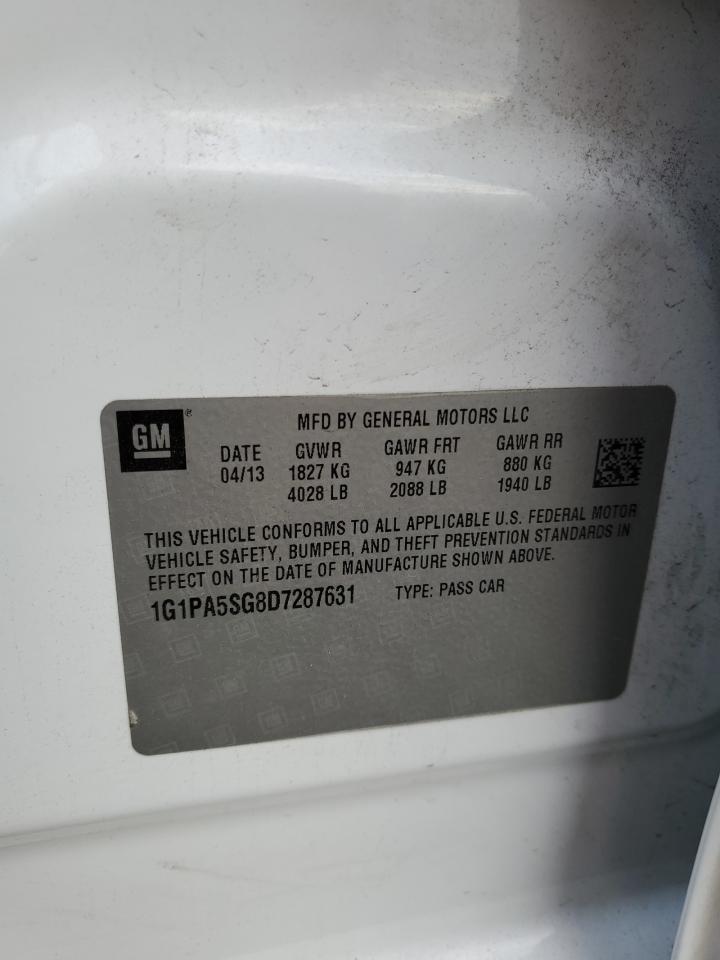 2013 Chevrolet Cruze Ls VIN: 1G1PA5SG8D7287631 Lot: 82353935
