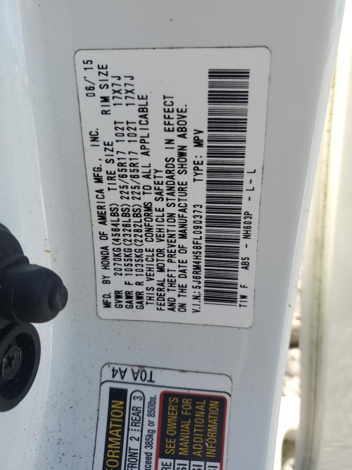 2015 Honda Cr-V Ex VIN: 5J6RM4H58FL090373 Lot: 85143695