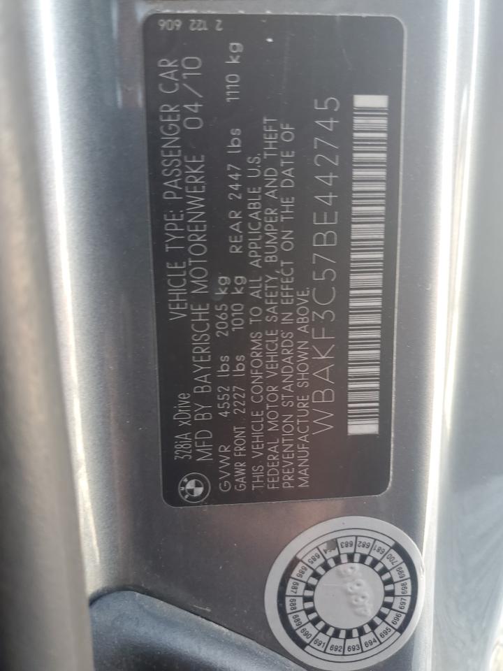 2011 BMW 328 Xi VIN: WBAKF3C57BE442745 Lot: 86274525