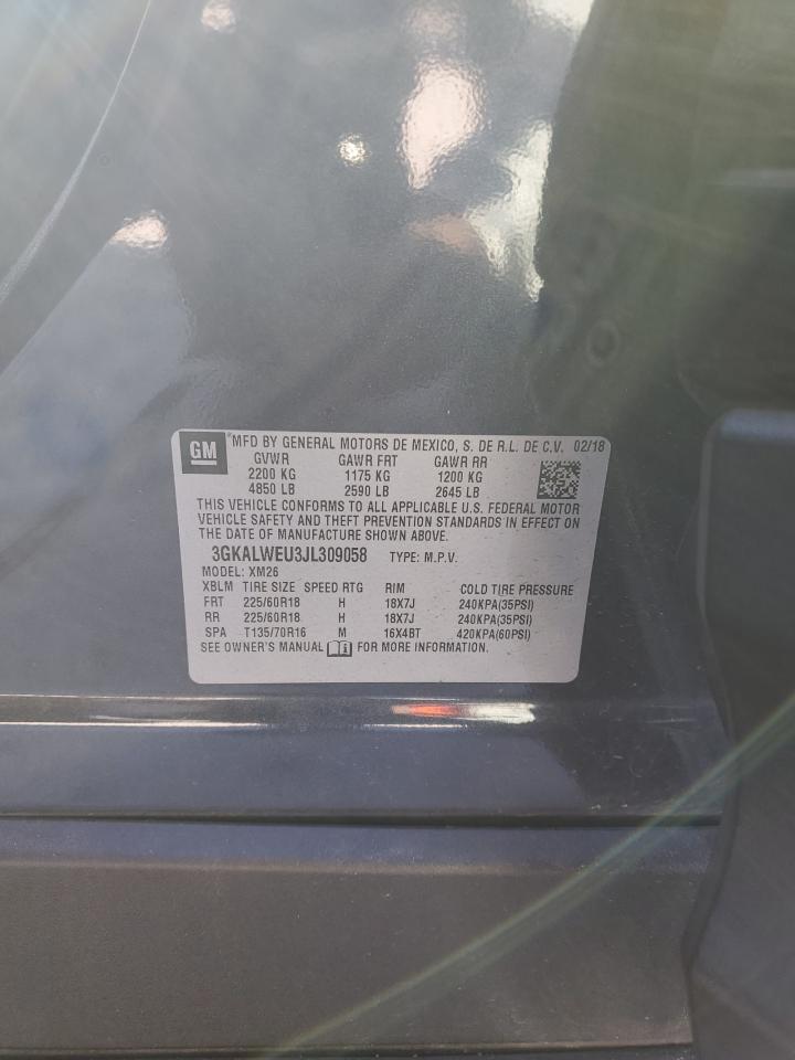 2018 GMC Terrain Slt VIN: 3GKALWEU3JL309058 Lot: 85078615