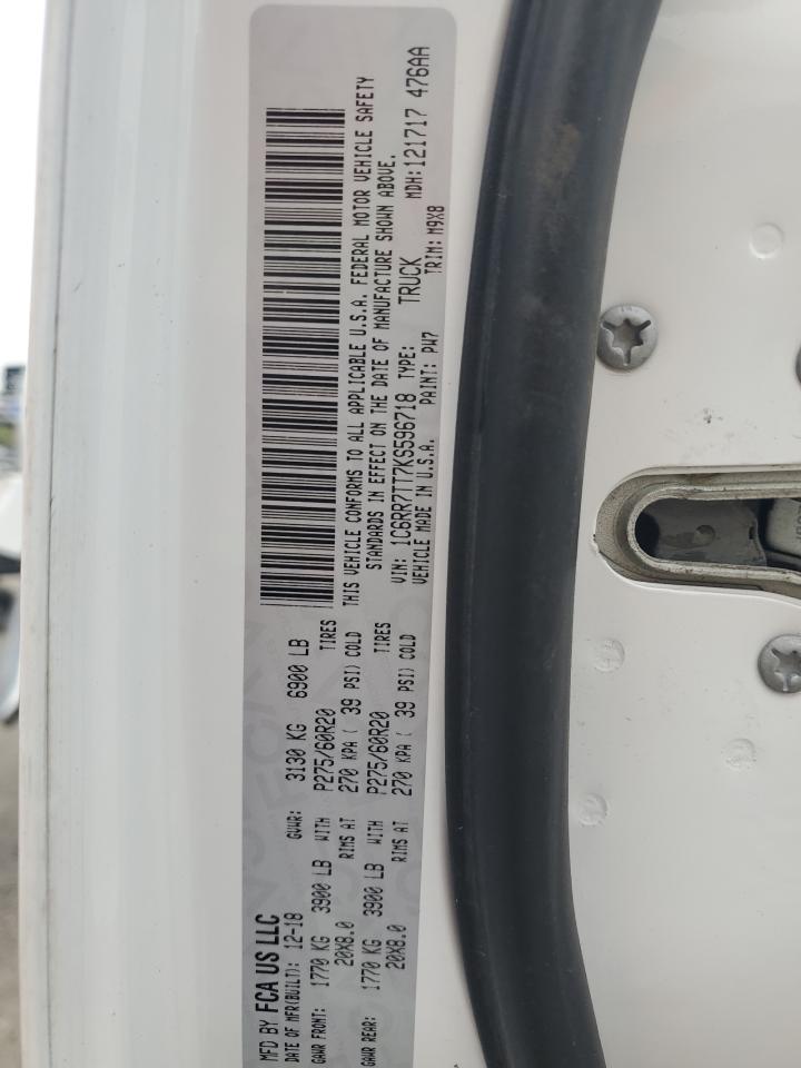 2019 Ram 1500 Classic Slt VIN: 1C6RR7TT7KS596718 Lot: 85508415