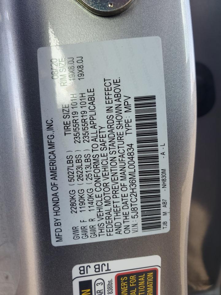 2021 Acura Rdx VIN: 5J8TC2H36ML004834 Lot: 90252445