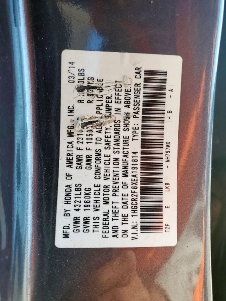 2014 Honda Accord Exl VIN: 1HGCR2F8XEA191814 Lot: 82379525