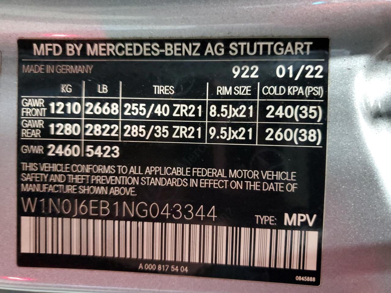 2022 Mercedes-Benz Glc Coupe 43 4Matic Amg VIN: W1N0J6EB1NG043344 Lot: 86147765