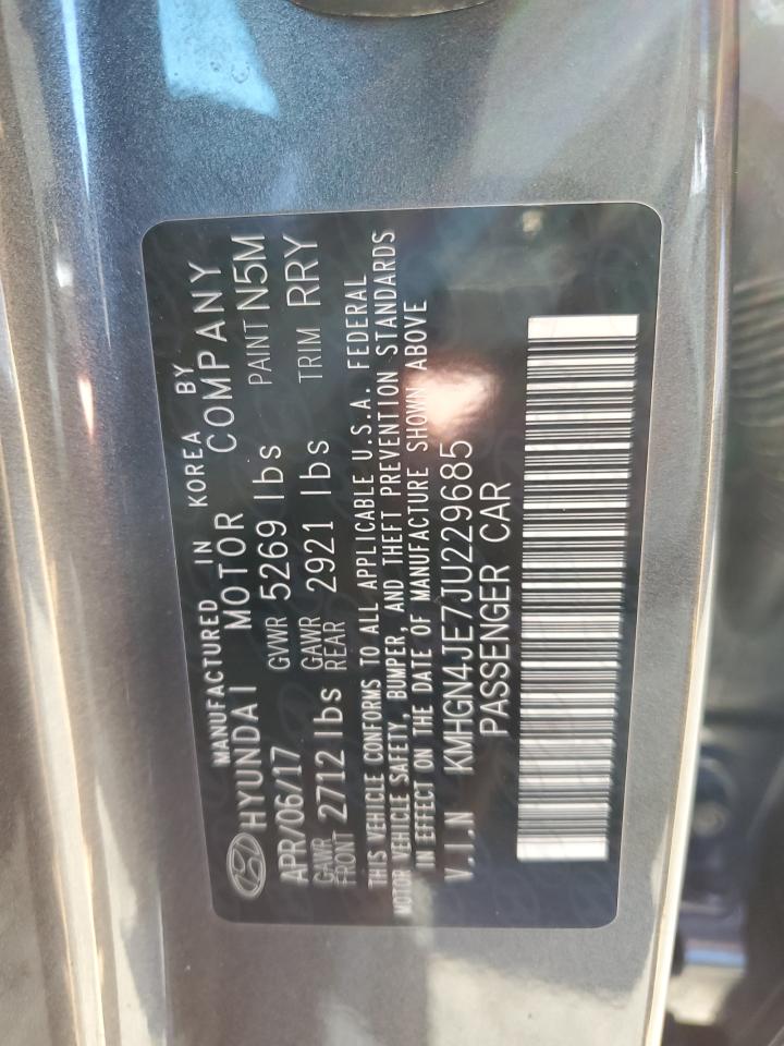 2018 Genesis G80 Base VIN: KMHGN4JE7JU229685 Lot: 87362255