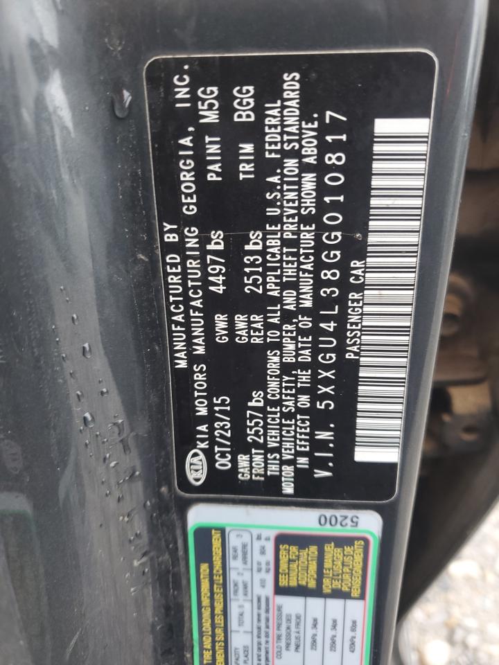 2016 Kia Optima Ex VIN: 5XXGU4L38GG010817 Lot: 82243285