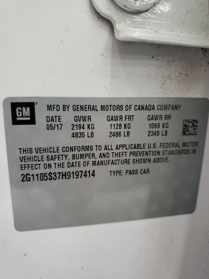 2017 Chevrolet Impala Lt VIN: 2G1105S37H9197414 Lot: 86288675