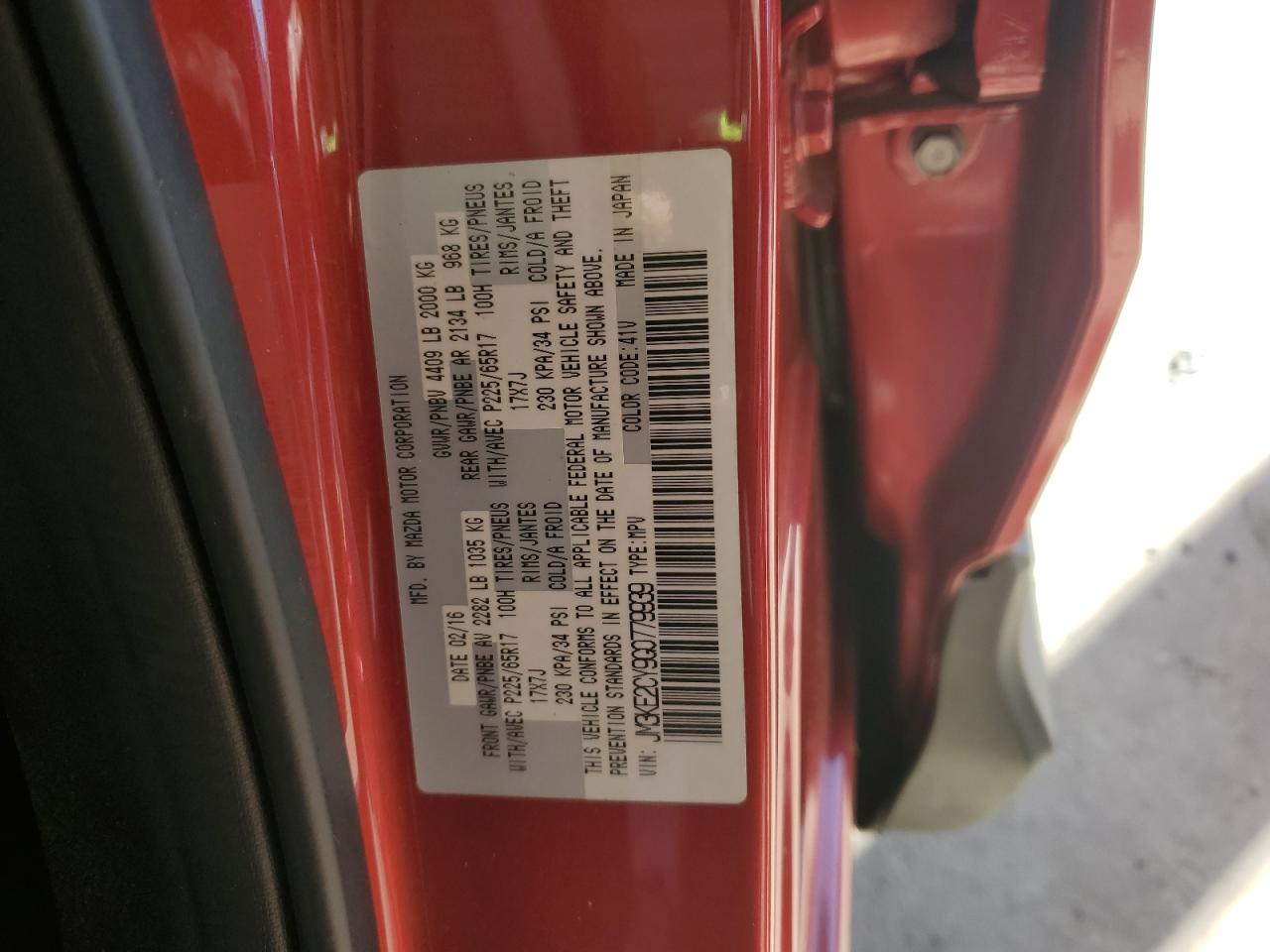 2016 Mazda Cx-5 Touring VIN: JM3KE2CY9G0779939 Lot: 82415675