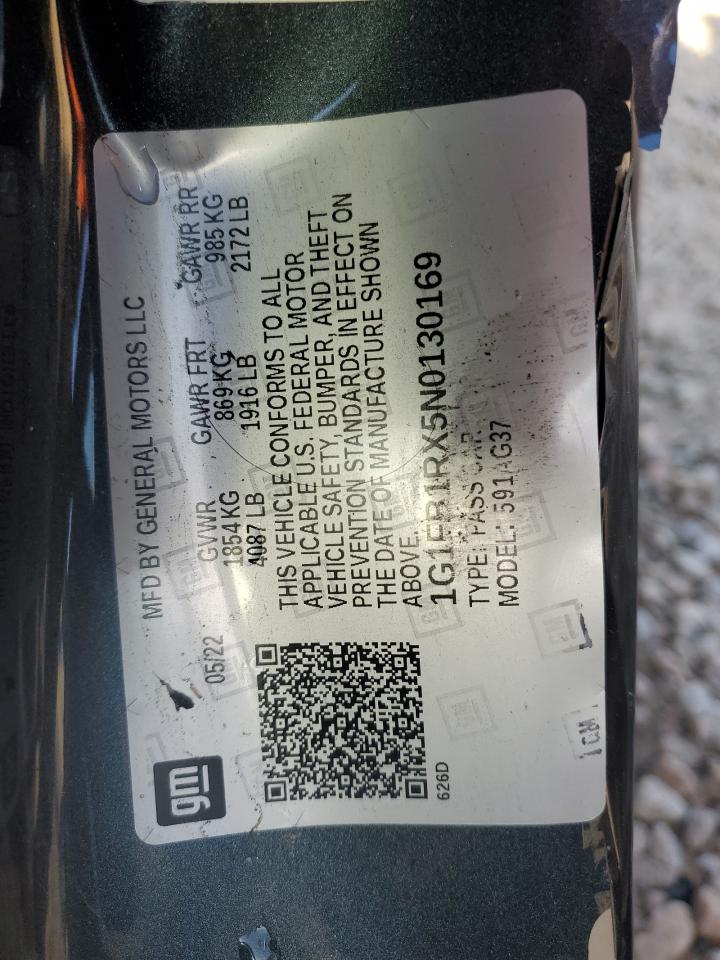 2022 Chevrolet Camaro Ls/ VIN: 1G1FB1RX5N0130169 Lot: 81913495