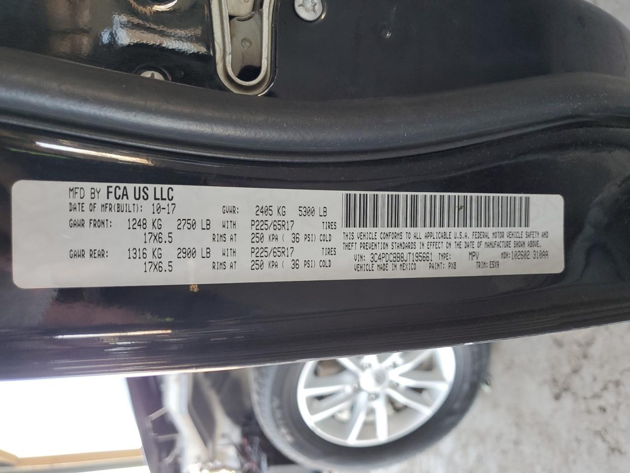 2018 Dodge Journey Sxt VIN: 3C4PDCBB8JT195661 Lot: 86874225