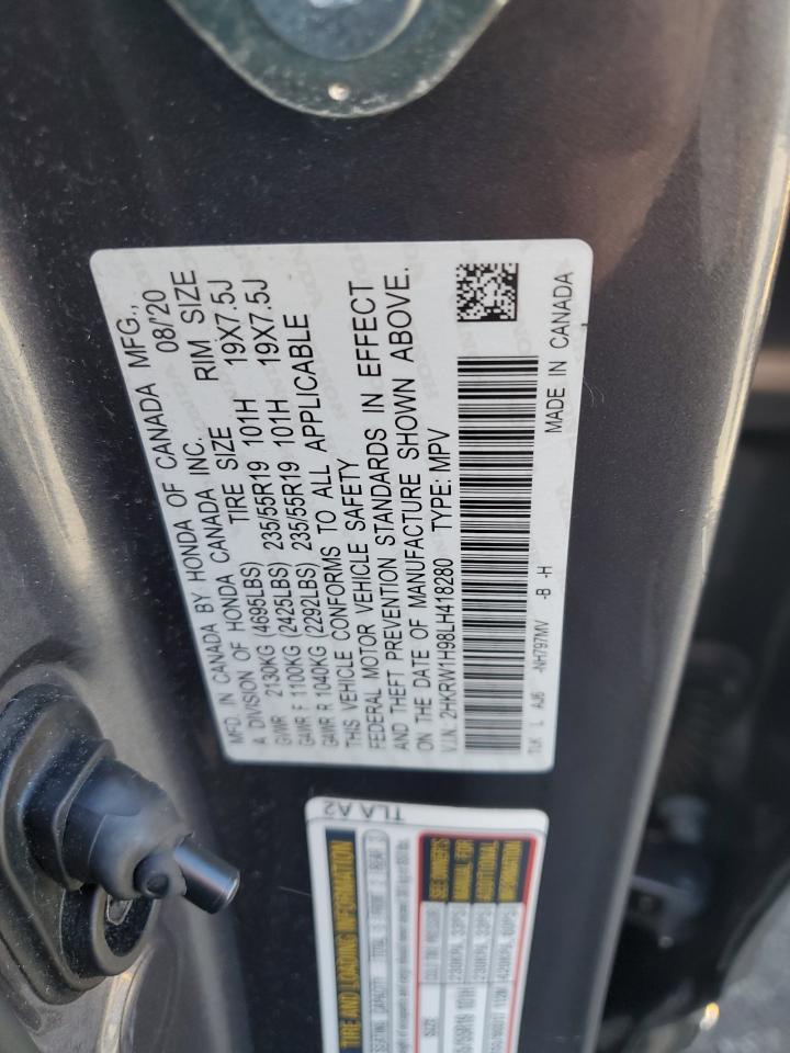 2020 Honda Cr-V Touring VIN: 2HKRW1H98LH418280 Lot: 86825925