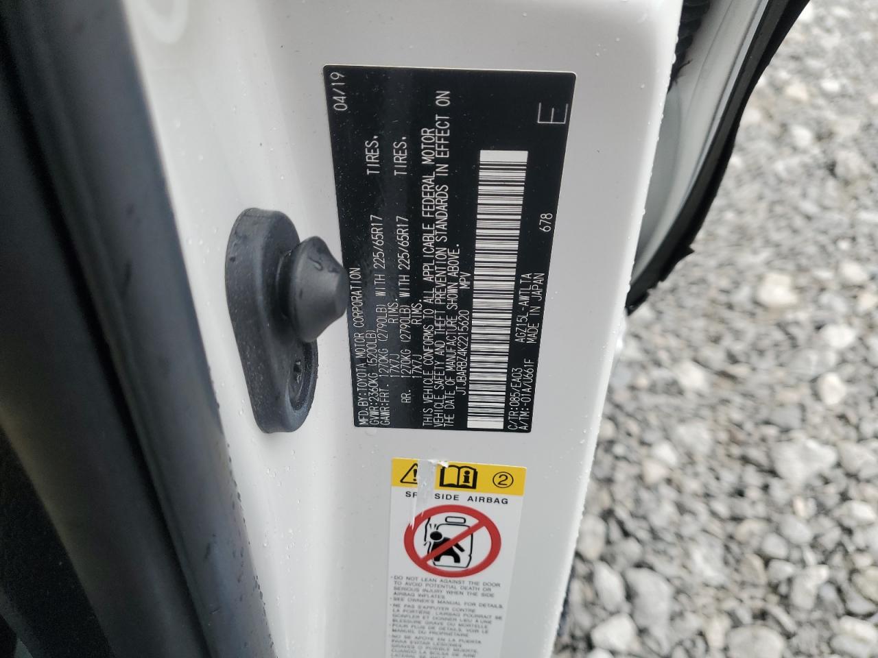 2019 Lexus Nx 300 Base VIN: JTJBARBZ4K2215620 Lot: 89539635