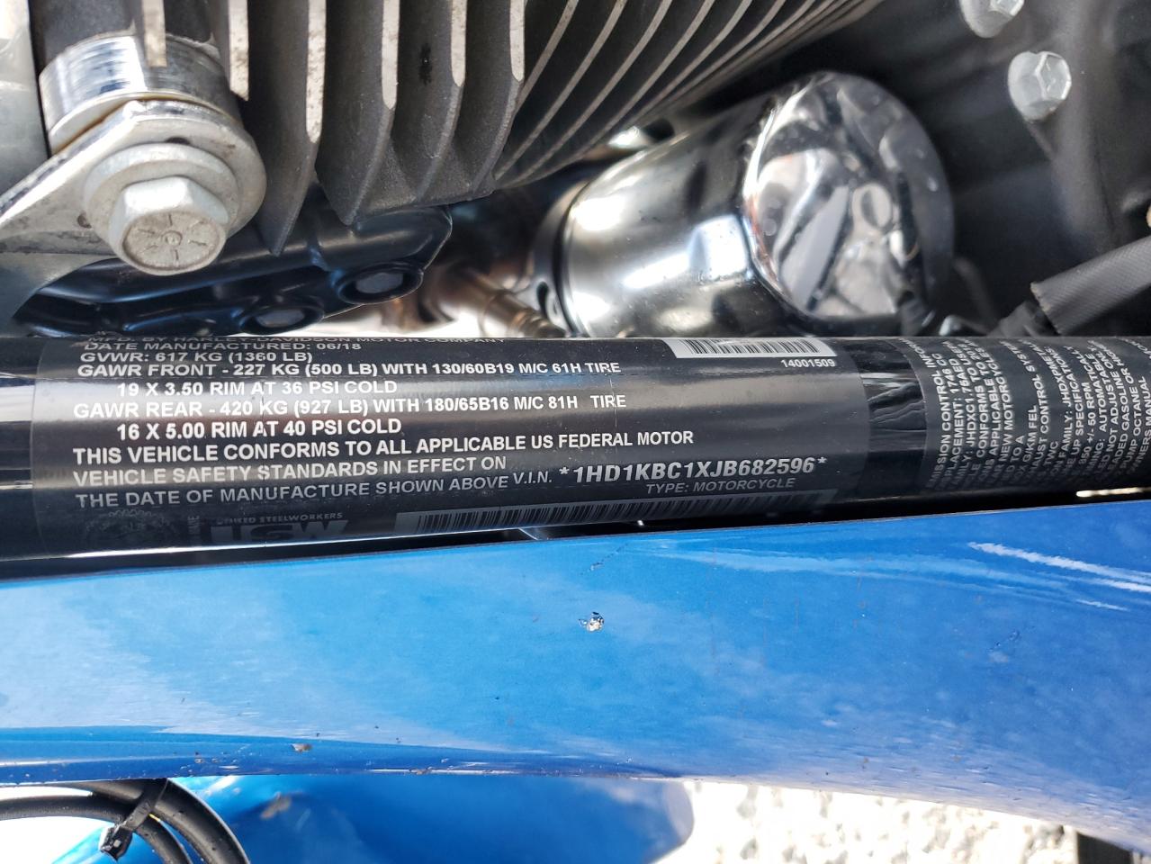 2018 Harley-Davidson Flhx Street Glide VIN: 1HD1KBC1XJB682596 Lot: 89835345