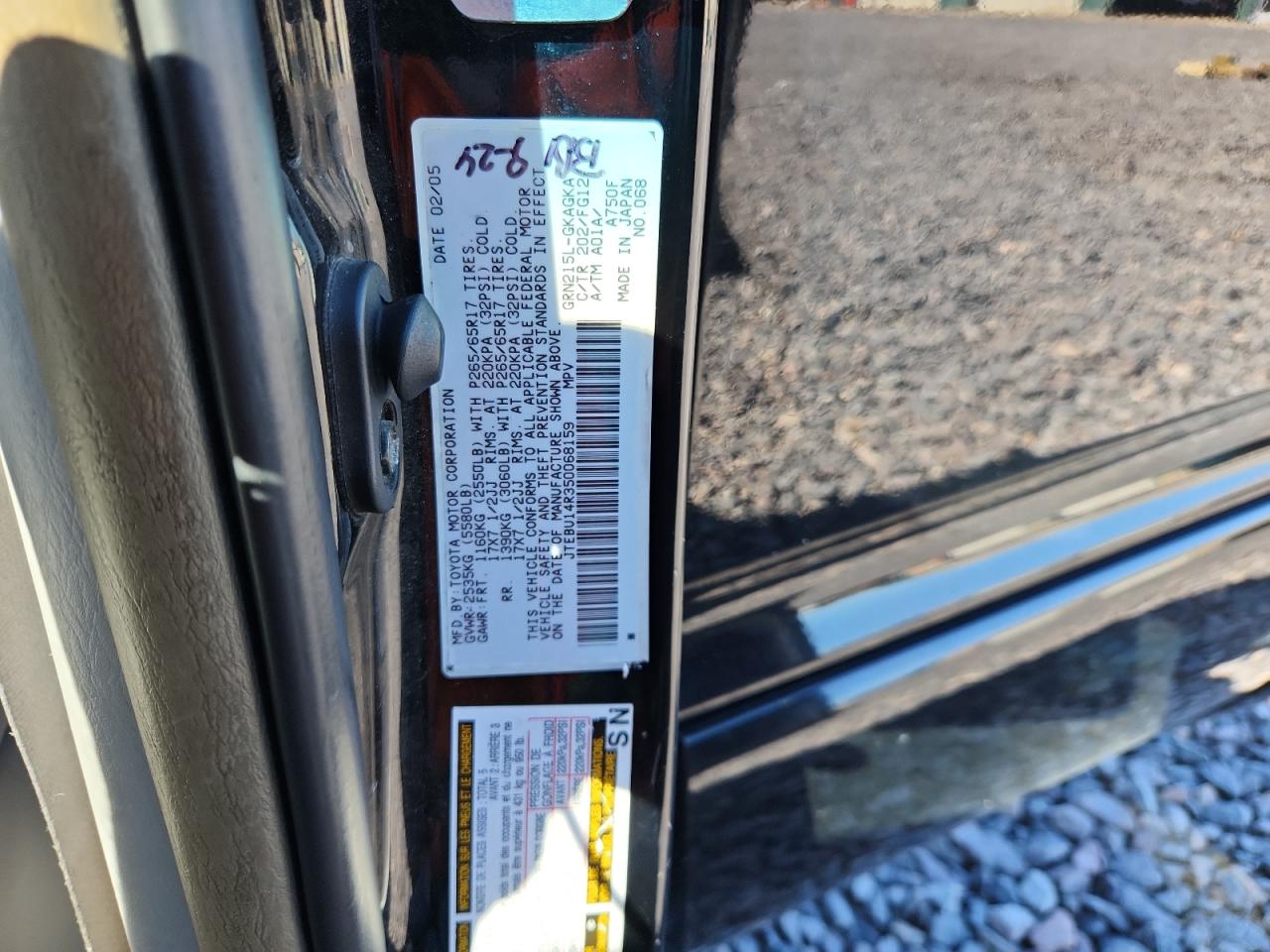 2005 Toyota 4Runner Sr5 VIN: JTEBU14R350068159 Lot: 82411525