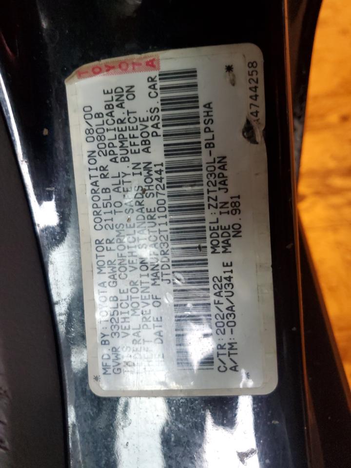 2001 Toyota Celica Gt VIN: JTDDR32T110072441 Lot: 82176375