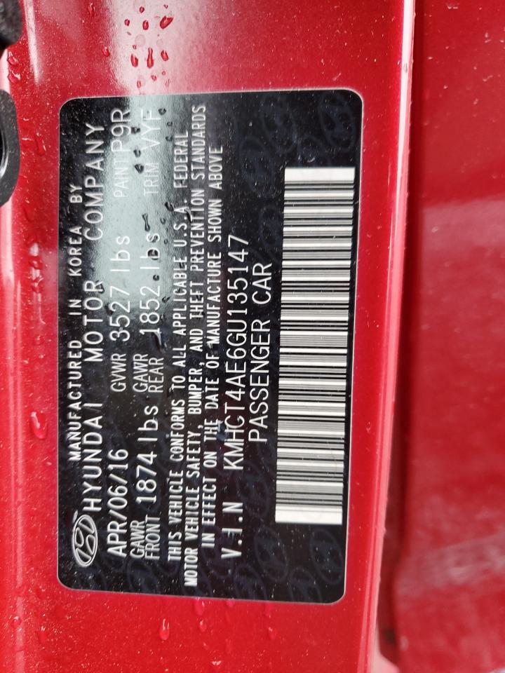 2016 Hyundai Accent Se VIN: KMHCT4AE6GU135147 Lot: 87123635